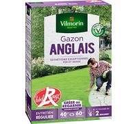 VILMORIN - Césped Inglés - Primeros brotes a partir de 2 semanas - Fino y denso - Representación estética excepcional - Embellece el jardín - Para crear un nuevo césped/ver un césped antiguo - 1 Kg