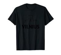 Vilnius Lituania Ciudad Skyline Silueta Esquema Bosquejo Camiseta