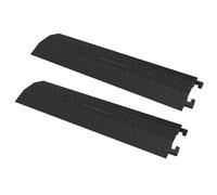 Vilnow 2 Pzs Rampa de Protección de Cable,96x27x4cm,Canaleta Pasacables de Suelo,Canal de 10x3 cm,Antideslizante,Protector de Cables de Goma,Cubiertas de Suelo,Negro,Grande (2 Pzs-96x27x4 cm)
