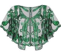 Viloree 1920s- para mujer con lentejuelas de noche vintage chal art deco de boda accesorios flapper año 20, Verde (57), Talla única