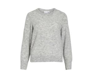 Vilory Noos - Camiseta de Punto de Cuello Redondo L/S, Gris Claro, M