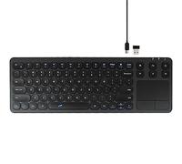 Vilros Teclado táctil inalámbrico y con Cable de 2.4 G con Panel táctil Integrado, Cable USB + Teclado inalámbrico de 2.4 G Compatible con Raspberry Pi