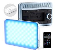 VILTROX 15C Luz de Video LED RGB con Control de aplicación Panel de luz de cámara 0-360 a Todo Color CRI95+ 2800-6800K, 26 escenas de luz con batería NP-F550 para videocámara Youtube DSLR Vlog