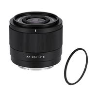 Viltrox AF 25mm F1.7 Air E - Kit com Filtro de Proteção UV | Objetiva Prime APS-C F1.7 | Autofoco Silencioso STM | Compacta para Foto e Vídeo | Montura Sony E
