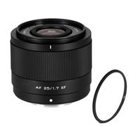 Viltrox AF 25mm F1.7 Air XF - Kit con Filtro Protector UV | Objetivo Prime APS-C Luminoso y Compacto | Autofoco STM Silencioso | Ideal para Foto y Vídeo| Montura Fujifilm X