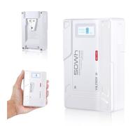 VILTROX BP-V50 Mini V Mount Batería Batería V Lock con Pantalla LCD,Dual D-Tap&USB Salida 50Wh/14.8V,Blanco V Mount Mini Lock Battery para Cámaras,Videocámaras,Luce LED,Monitores Smartphone