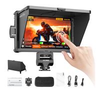 VILTROX DC-A1 Monitor de Campo de La Cámara de Pantalla Táctil,Externa Camera Monitor 2800Nits de Alto Brillo de 7 Pulgadas 1920x1080 3D LUT con Ventilador,Batería,Parasol para Sony Canon Nikon Fuji