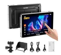 VILTROX DC-L1 7" Monitor de Campo para Cámara con Pantalla Táctil y Amplio ángulo de Visión de 170°,600nits,HD 1280x800 IPS Entrada/Salida HDMI 4K, Asistente de Enfoque 3D Lut Peaking,Batería,Parasol