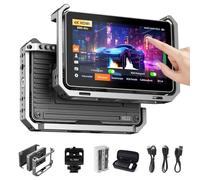 VILTROX DC-X2 2000 nits Kit Monitor de Campo Video con Jaula, 6" Pantalla táctil de Monitor para cámara DSLR 4K HDMI con Parasol, batería, Enfoque máximo HD 1920x1080, LUT 3D, Forma de Onda Completa