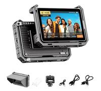 VILTROX DC-X2 Monitor Campo Cámara Kit con Rig Cage, 2000nits Pantalla Táctil de 6 Pulgadas, Monitor DSLR con IPS 4K HDMI de 1920x1080, Entrada y Salida, LUTs 3D, Forma de Onda, Asistencia de Enfoque