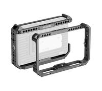 VILTROX Jaula para monitor de cámara para monitor de campo de video DC-X2/DC-X3 con agujero de tornillo de 1/4, agujero de tornillo de 3/8, material de metal, compatible con brazo mágico, luces LED,