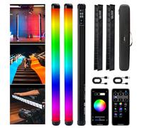 VILTROX K60 Paquete de 2 Luces RGB, Tubo de luz de fotografía Grande de 22,8", batería Recargable de 32Wh, Varita de luz RGB de 20W, 1950 LM, con CRI 95+ Colores de 360°, Pantalla LCD de 2500K-8500K