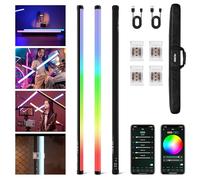 VILTROX K90 Tubo de luz RGB 2 Unidades, 30W 38" Grande RGBWY fotografía Varita luz LED para vídeo con aplicación/2.4G/Control Remoto, 26 escenas, 2500K-8500K, batería 14,8V/3300mAh, Chip magnético