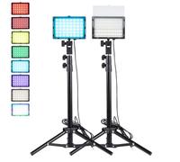 VILTROX Luz LED RGB para vídeo,2unidades, regulable, 2500 K-6000 K, USB, luz de vídeo, iluminación para fotografía, iluminación con trípode para grabaciones en ángulo plano de mesa,grabación de vídeo