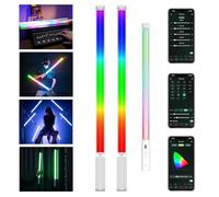 VILTROX P12 2 Pack RGB Tubo de luz, RGBWY LED de Mano Stick Light Wand con DMX App Control, 11 Efectos de píxeles 26 escenas, imán Incorporado, 2500-8500K, batería de 2500mAh, Carga rápida PD