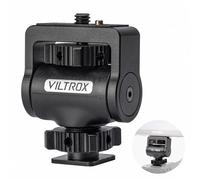 VILTROX Soporte para Monitor de cámara con Zapata fría, Giratorio de 360° e inclinación Ajustable de 180°, Tornillo de 1/4" para Monitor de Campo de 5" y 7" Compatible con LED, Flash y luz de vídeo