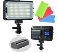 VILTROX VL-162T CRI95+ Luz LED de vídeo, Panel de luz de fotografía portátil Regulable para cámara réflex Digital con batería, Cargador, Alto Brillo, 3300K-5600K Bicolor, Filtro Blanco y Pantalla LCD