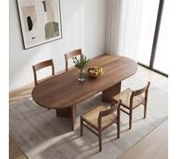 VILUXE Mesa de comedor extensible 140-180 x 90 cm nogal | Mesa de comedor extensible de MDF con tablero de fibra de densidad media de 18 mm y esquinas redondeadas para cocina