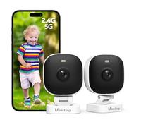 VIM TAG 2,5K Cámara Vigilancia WiFi Exterior/Interior Camaras Vigilancia Domicilio WiFi Seguridad IP65, Visión Nocturna Color, Detección Humana, Sirena, 24/7 Grabación Continua, Compatible Alexa,2pcs