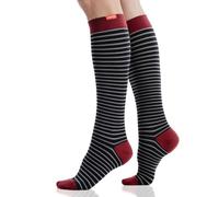 VIM & VIGR 30-40 mmHg Calcetines de compresión de grado médico para mujeres y hombres (negro y gris Little Stripe nailon, pequeño/mediano ancho)