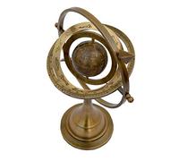 Vimal Nautical Esfera armillaria de latón antiguo finsh de 25,4 cm de pulgada, globo planeta, base de metal marrón, decoración de oficina y hogar