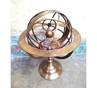 Vimal Nautical Marrón Antiguo Tamaño 18 Pulgadas Estilo Antiguo Latón Globo Armilar Esfera Astrolabe Nautica Marino Mesa Globo Materiales 100% Metal Puro Completo Latón