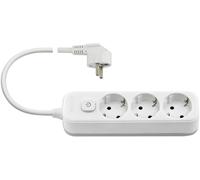 Vimar 00493.L.B Regleta móvil múltiple, 3 Salidas Schuko, Interruptor Luminoso, Cable 3m, Clavija estándar alemán y francés