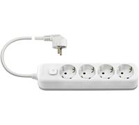 Vimar 00494.L.B Regleta móvil múltiple, 4 Salidas Schuko, Interruptor Luminoso, Cable 3m, Clavija estándar alemán y francés
