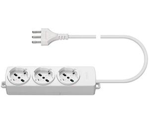 Vimar 01290.CC.B - Toma múltiple 3 universal + cable blanco