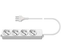 Vimar 01292.CC.B - Toma múltiple 4 universal + cable blanco