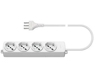 Vimar 01292.CC.B - Toma múltiple 4 universal + cable blanco