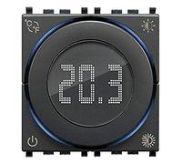 Vimar 02973 Termostato calefacción WiFi, ON/OFF y PID, Bluetooth, APP View, retroiluminación de LED, 2 módulos, compatible con placas Eikon, Arké, Plana y para Idea por soporte dedicado