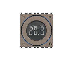 Vimar 02973 Termostato calefacción WiFi, ON/OFF y PID, Bluetooth, APP View, retroiluminación de LED, 2 módulos, compatible con placas Eikon, Arké, Plana y para Idea por soporte dedicado