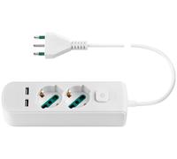 Vimar 0R00625CCB Toma Móvil Doble Multipla 2P-T 10 A 250 V 2 USB 1,5MT