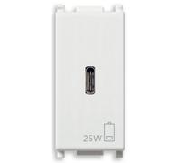Vimar 14292.C.25 Plana Fuente de alimentación USB de 25 W para Dispositivos electrónicos, Salida USB C, tecnología Power Delivery