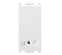 Vimar 14593 Plana actuador conectado IoT con salida de relé NO 16A, control local y remoto, para App View, dobletecnología estándar Bluetooth y Zigbee 3.0, visibilidad en la oscuridad por LED RGB