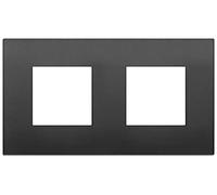 Vimar 19643.71 Arké placa Classic 4 módulos (2+2 distancia entre ejes 71 mm), tecnopolímero, negro