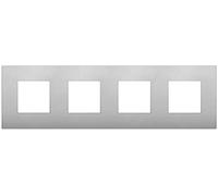 Vimar 19669.79 Arké placa Classic 8 módulos (2+2+2+2 distancia entre ejes 71 mm), tecnopolímero, plata mate