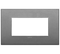Vimar 19954.02 Arké fit Placa 4 módulos, Metal, Pizarra mate