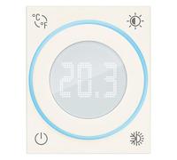 VIMAR 30440.B - Termostato Linea, con salida de relé, retroiluminación con regulabilidad, complementar, con placa de la serie Linea, color blanco, 2 módulos