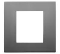 Vimar 30642.72 serie Línea Placa 2 módulos, metal, inoxidable satinado