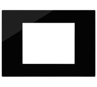 Vimar 30653.42 Serie Línea Placa 3 módulos, tecnopolímero, Reflex negro