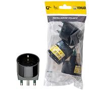 Vimar FP00303 - Adaptador simple SICURY 250 V~ 3 unidades, enchufe grande 2P+T 16A estándar IT tipo S17, enchufe 2P+T 16A estándar IT tipo P30