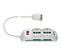 Vimar FP00527.C.B - Enchufe con Interruptor automático de protección 10 A, 2 enchufes universales Sicury, 4 bipresas seguras, Cable 1,5
