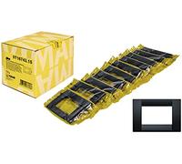 Vimar Idea 0T16743.15 - Placa clásica de 3 módulos de tecnopolímero, 10 unidades, gris grafito