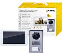 "Vimar K40915 Kit videoportero de superficie que incluye: videoportero táctil LCD 7"", placa audio/vídeo 1 pulsador, alimentador con enchufes intercambiables; incluye soporte", blanco