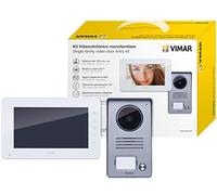 Vimar K40930 Kit videoportero de superficie para 1 familla con: videoportero LCD 7in altavoz con teclado capacitivo, placa audio/vídeo de 1 botón, alimentador, con estribos de fijación, Blanco