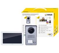 Vimar K40945 Kit videoportero contenido: videoportero Wi-Fi LCD 7in pantalla táctil, placa de entrada audio/vídeo de 1 botón, alimentador con clavijas intercambiables, con soporte, blanco