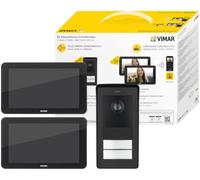 Vimar K42966 Kit de videoportero de Pared 2 videoportero táctil Manos Libres Wi-Fi a Color LCD 7" 1 Placa audiovideo 2 Botones 2 Fuentes de alimentación 24 V CC 1 A enchufes Intercambiables EU/UK/US
