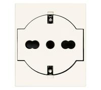 Vimar 30211.B Línea Enchufe universal a ras de pared, estándar italiano P40, SICURY, blanco, 2 módulos
